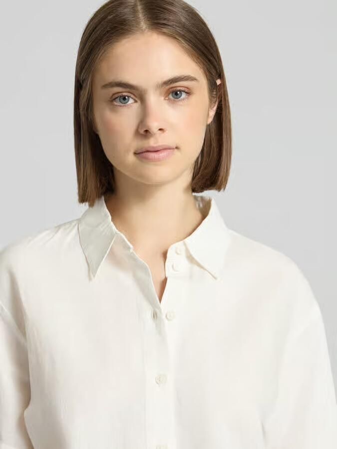 Marc O'Polo DENIM regular fit overhemdblouse van mix van katoen en linnen