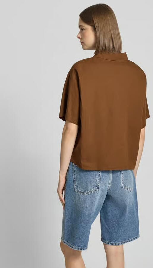 Marc O'Polo DENIM regular fit overhemdblouse van mix van katoen en linnen - Foto 3