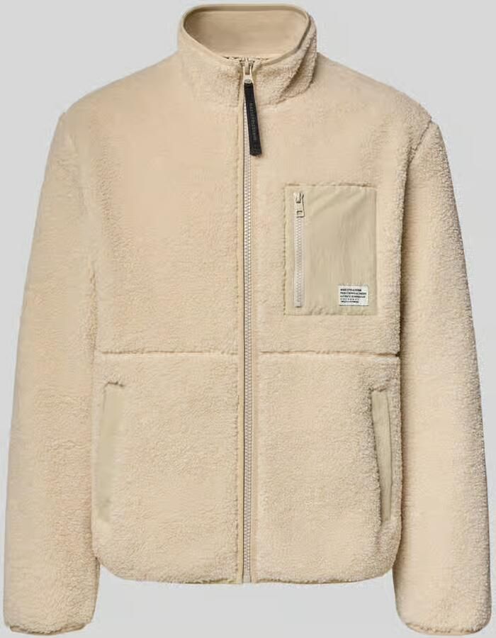 Marc O'Polo DENIM Regular fit teddy- imitatiebontjack met borstpaspelzakken
