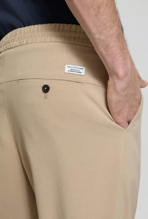 Marc O'Polo DENIM Relaxed fit bandplooibroek met viscose model 'VIGGO CROPPED' - Foto 2