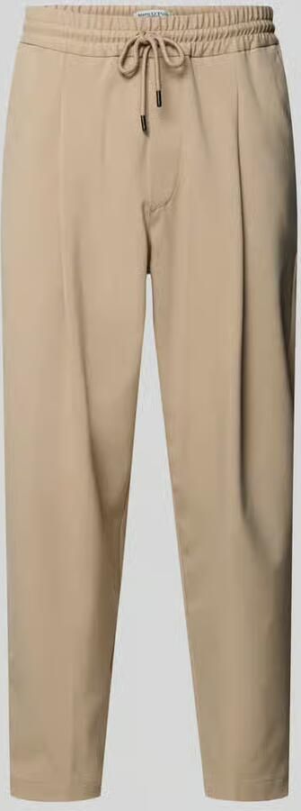 Marc O'Polo DENIM Relaxed fit bandplooibroek met viscose model 'VIGGO CROPPED'