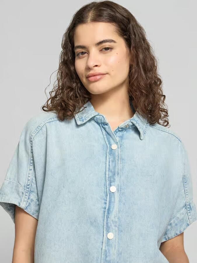 Marc O'Polo DENIM relaxed fit blouse met korte mouwen van puur katoen