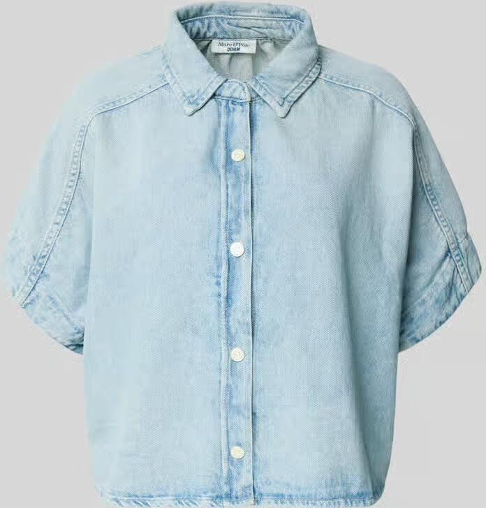 Marc O'Polo DENIM relaxed fit blouse met korte mouwen van puur katoen - Foto 2