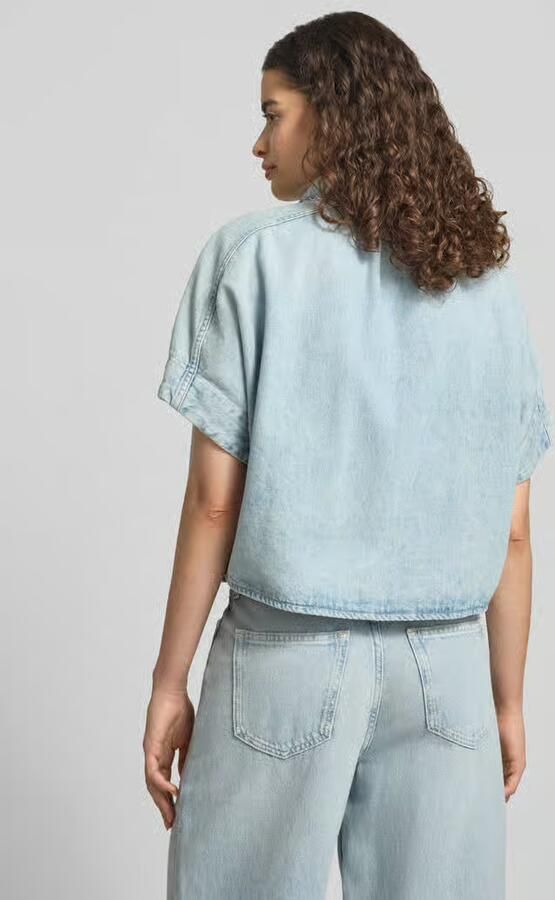 Marc O'Polo DENIM relaxed fit blouse met korte mouwen van puur katoen - Foto 4