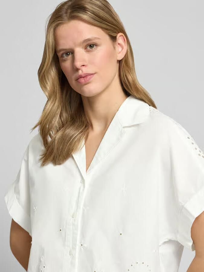 Marc O'Polo DENIM relaxed fit blouse van puur katoen met details van kant