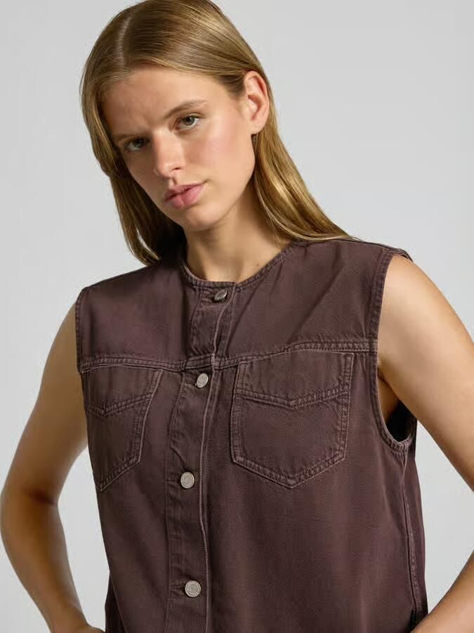 Marc O'Polo DENIM relaxed fit bodywarmer van mix van katoen en lyocell
