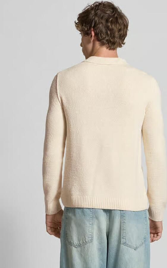 Marc O'Polo DENIM Relaxed fit gebreide pullover in polostijl van katoenmix