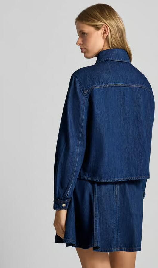 Marc O'Polo DENIM relaxed fit jeansblouse van mix van katoen en lyocell - Foto 3