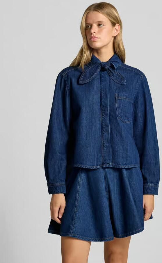 Marc O'Polo DENIM relaxed fit jeansblouse van mix van katoen en lyocell - Foto 2