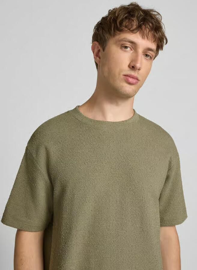 Marc O'Polo DENIM relaxed fit T-shirt van katoenmix in bouclé-look