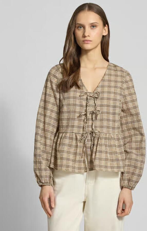 Marc O'Polo DENIM Slim fit blouse met lange mouwen van Katoenmix - Foto 2