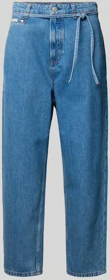 Marc O'Polo DENIM Wide leg tapered fit jeans van een mix van katoen ananas en vezels model 'ISAK'