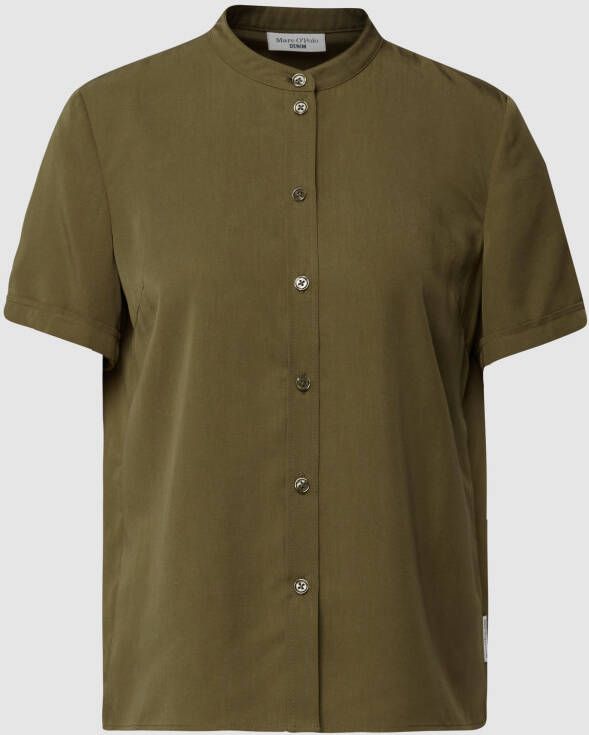 Marc O'Polo Blouse with a band collar regular fit Groen Dames