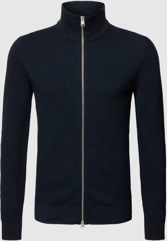 Marc O'Polo Trainerjack met rits en opstaande kraag Blue Heren