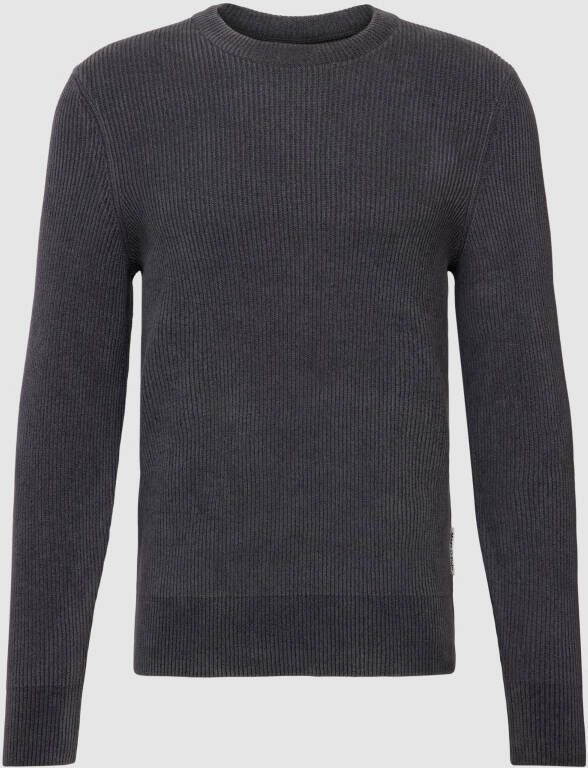 Marc O'Polo Gebreide pullover met labeldetail model 'O-Neck Rib Knit Seasonal'