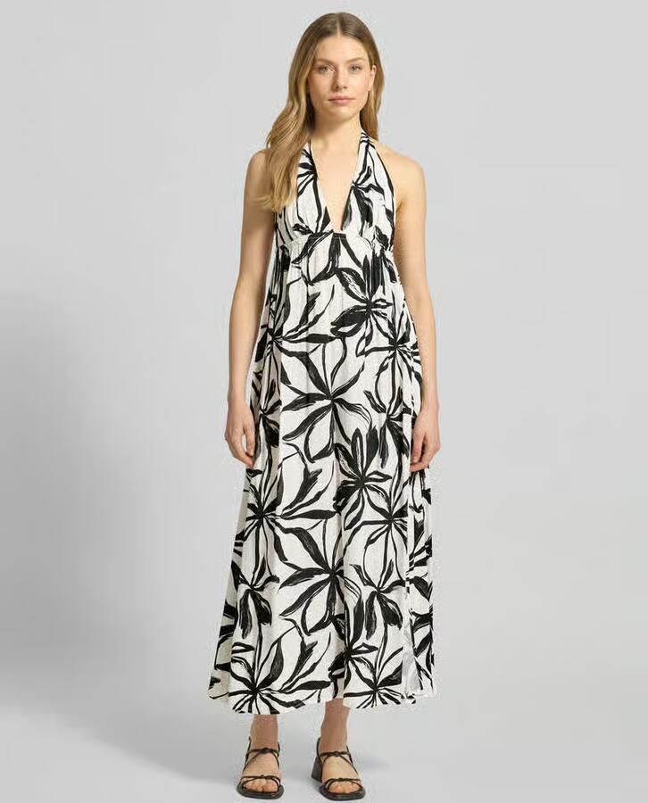 Marc O'Polo A-lijn strandjurk van pure viscose model 'ABSTRACT FLORAL DRESS' - Foto 3