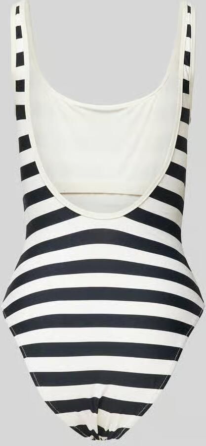Marc O'Polo Badpak Classic Stripes diepe ruguitsnijding strepen logo-belettering - Foto 6