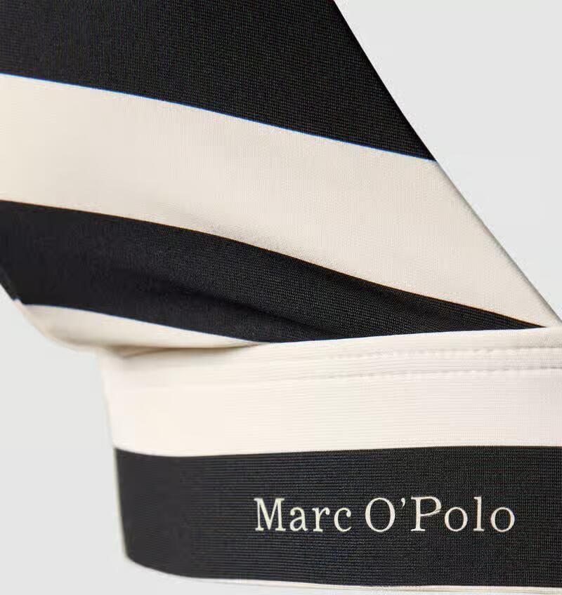 Marc O'Polo Triangel-bikinitop Classic Stripes met een logo-opschrift