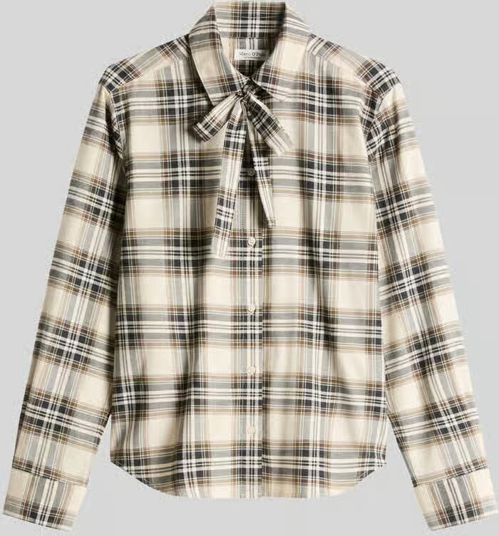 Marc O'Polo blouse met lange mouwen met strik
