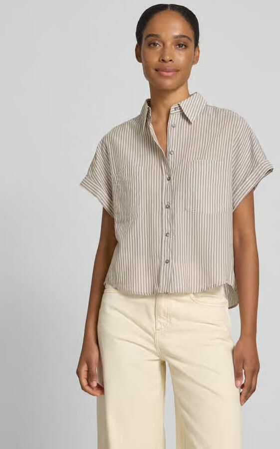 Marc O'Polo boxy fit overhemdblouse van puur katoen - Foto 3