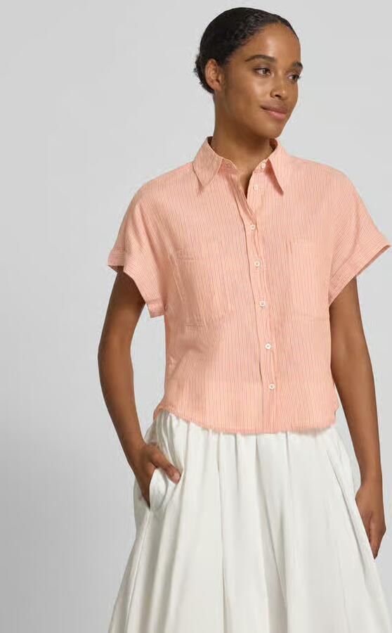 Marc O'Polo boxy fit overhemdblouse van puur katoen - Foto 3