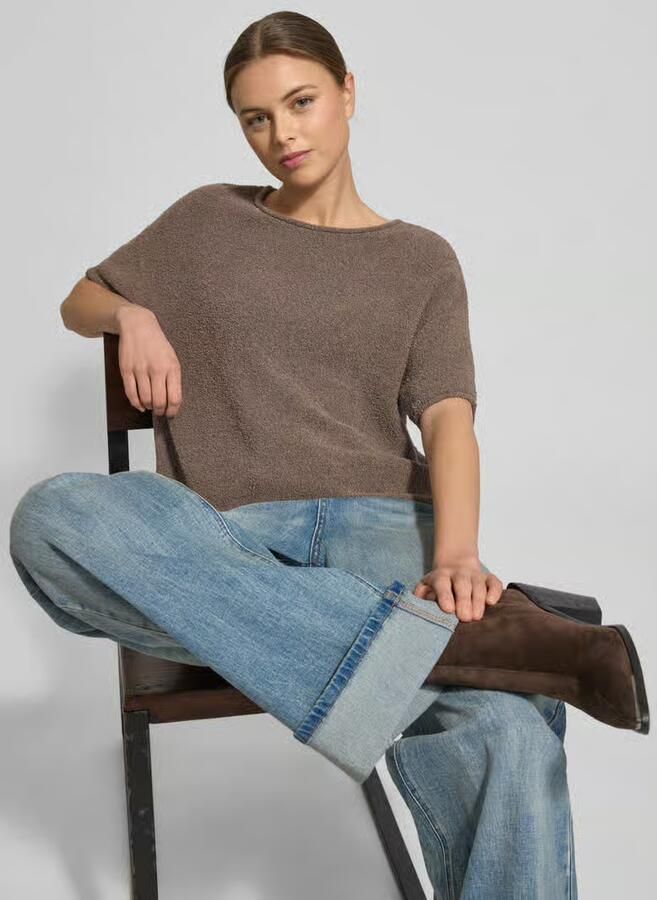 Marc O'Polo Boxy fit pullover van mix van katoen en badstof - Foto 2