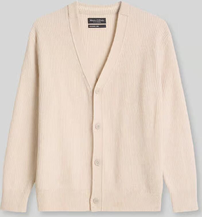 Marc O'Polo cardigan van wol met ribtricotstructuur