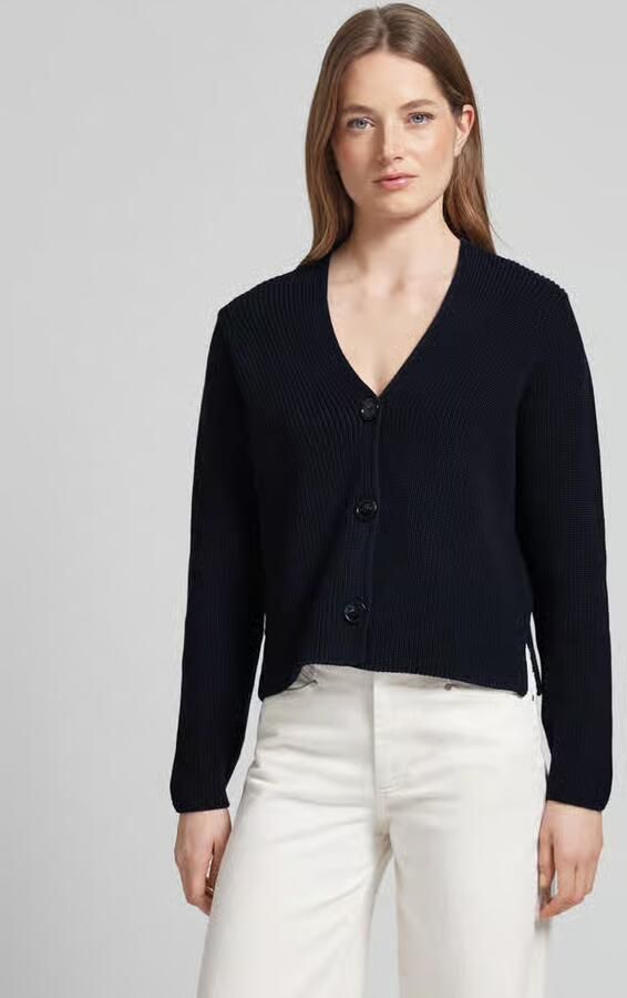 Marc O'Polo Nachtelijke Hemel V-Hals Cropped Vest Blue Dames - Foto 3