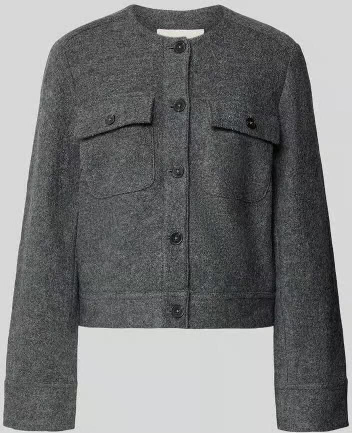 Marc O'Polo Getailleerde korte blazer van een mix van viscose en wol
