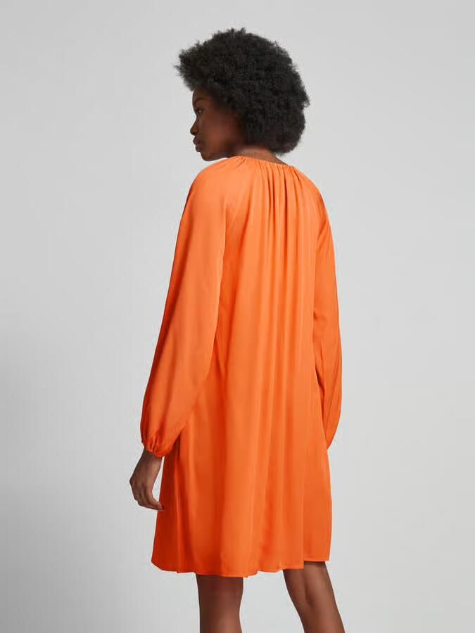 Marc O'Polo Knielange jurk van viscose met V-hals