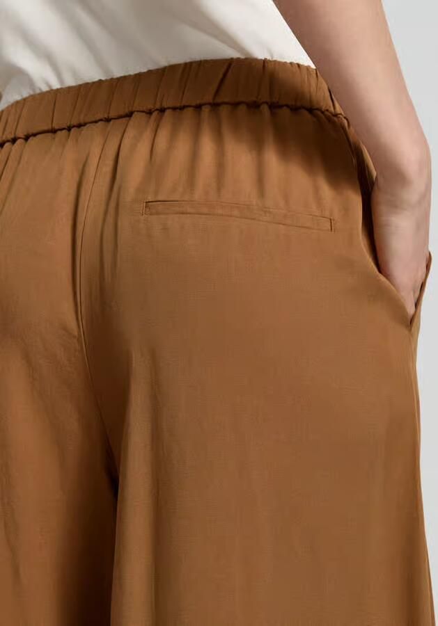 Marc O'Polo Korte wide fit culotte van mix van lyocell en linnen
