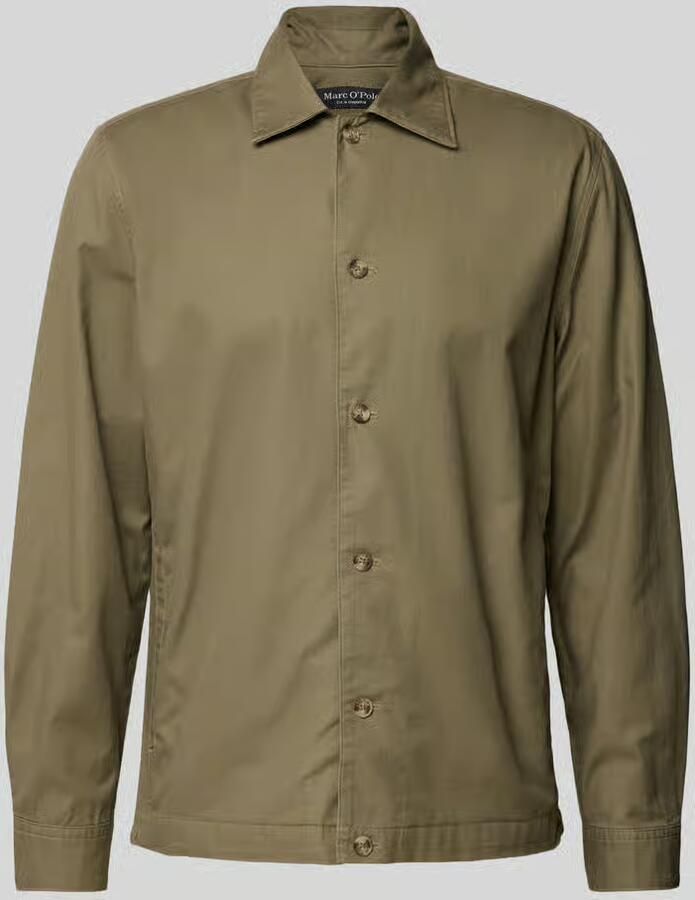 Marc O'Polo Loose fit overshirt van een mix van katoen en linnen - Foto 2