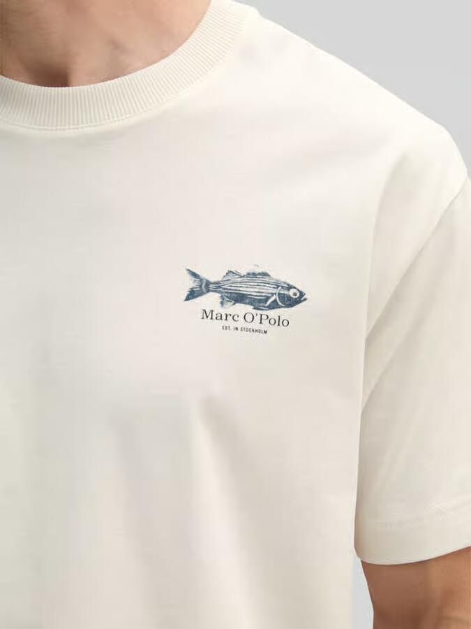 Marc O'Polo Loose fit t-shirt van pure katoen met motiefprint op de rug