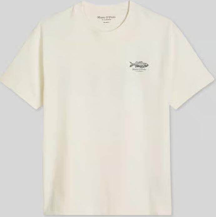 Marc O'Polo Loose fit t-shirt van pure katoen met motiefprint op de rug - Foto 2