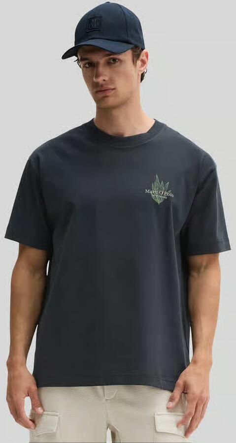Marc O'Polo Loose fit t-shirt van pure katoen met motiefprint op de rug - Foto 3