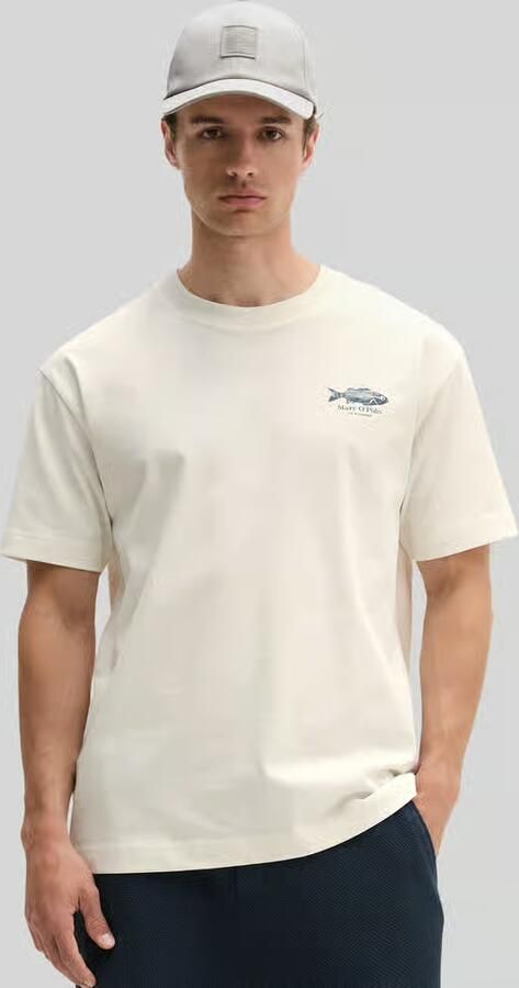 Marc O'Polo Loose fit t-shirt van pure katoen met motiefprint op de rug - Foto 3