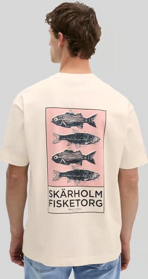 Marc O'Polo Loose fit t-shirt van pure katoen met rugprint - Foto 2