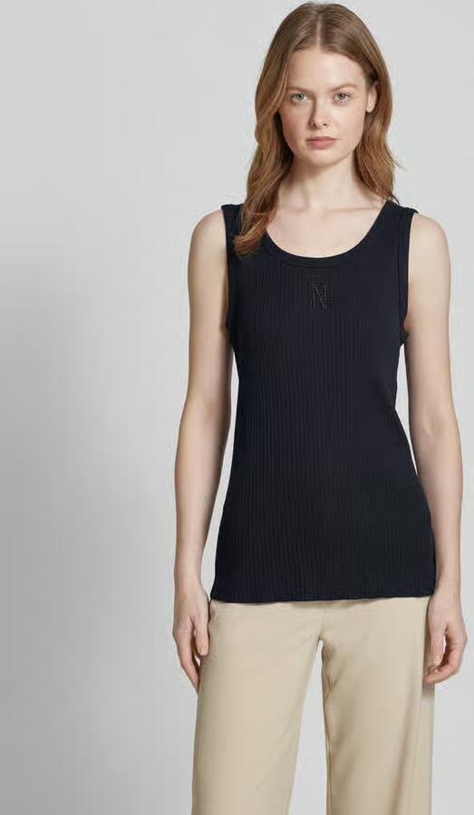 Marc O'Polo Nauwsluitende tanktop van katoenmix met logostitching - Foto 2