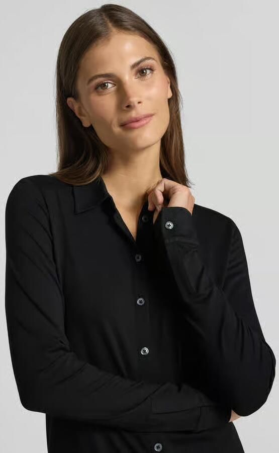 Marc O'Polo Overhemdblouse van viscosemix met platte kraag - Foto 3
