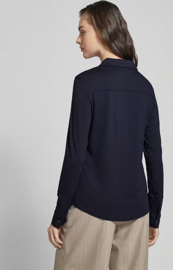 Marc O'Polo Overhemdblouse van viscosemix met platte kraag