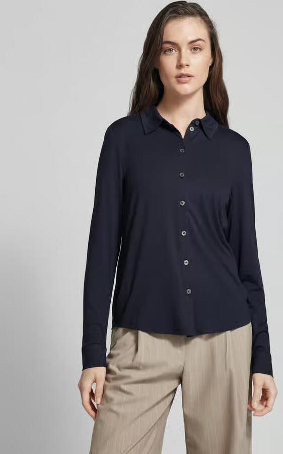 Marc O'Polo Overhemdblouse van viscosemix met platte kraag - Foto 5