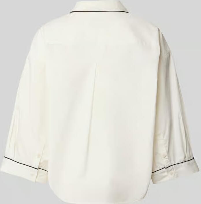Marc O'Polo Oversized shirt Mix & Match Poplin contrasterende biezen knopen kraag 3 4-mouw