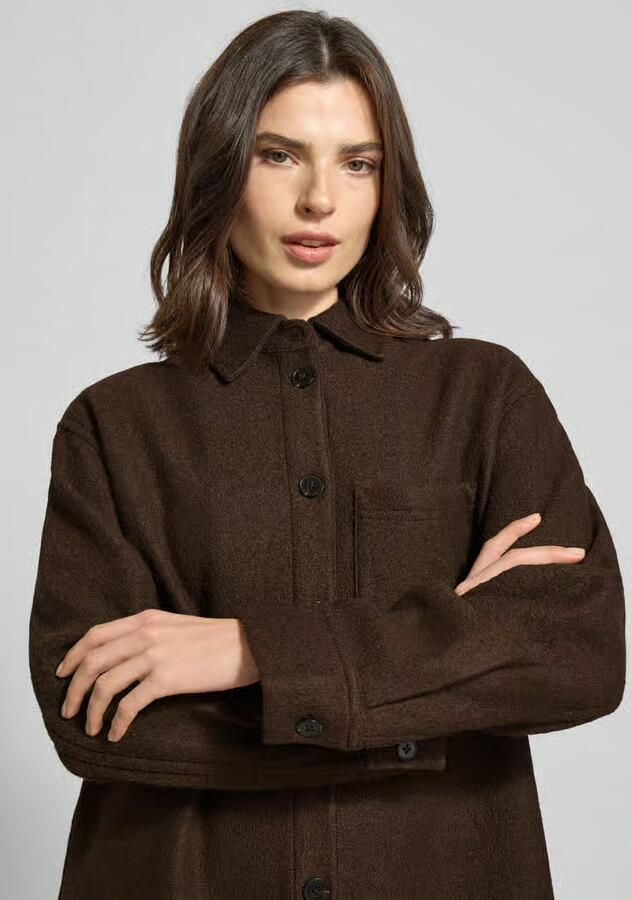 Marc O'Polo Oversized overhemdjack van een mix van viscose en scheerwol - Foto 2