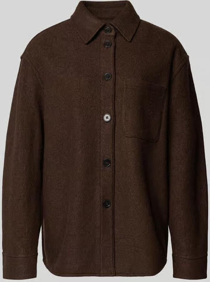 Marc O'Polo Oversized overhemdjack van een mix van viscose en scheerwol