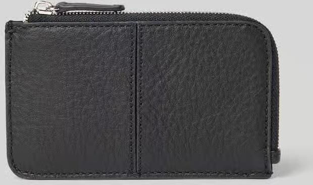 Marc O'Polo Portemonnee van echt rundleer met labeldetail