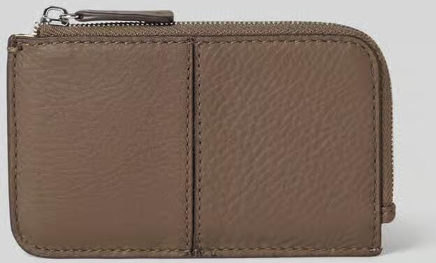 Marc O'Polo Portemonnee van echt rundleer met labeldetail