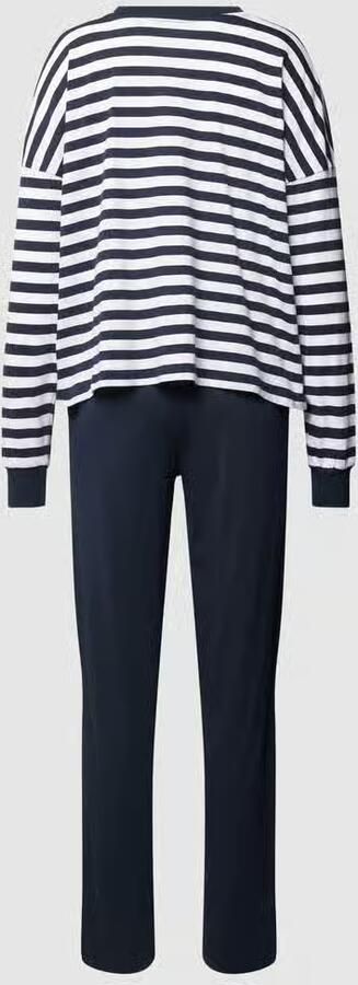 Marc O'Polo Pyjama Mix & Match Cotton-Woven met een logo-opschrift op borsthoogte (set 2-delig)