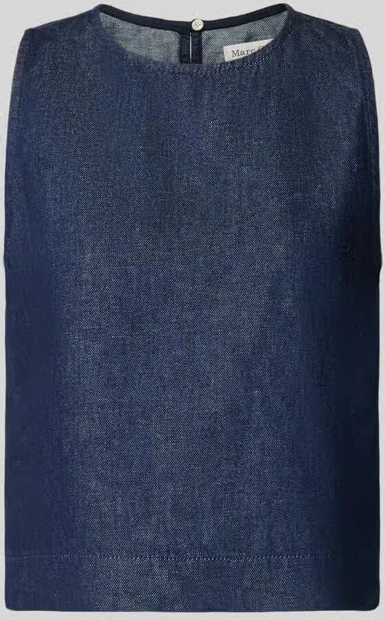 Marc O'Polo Regular fit blouse met korte mouwen van mix van katoen en linnen