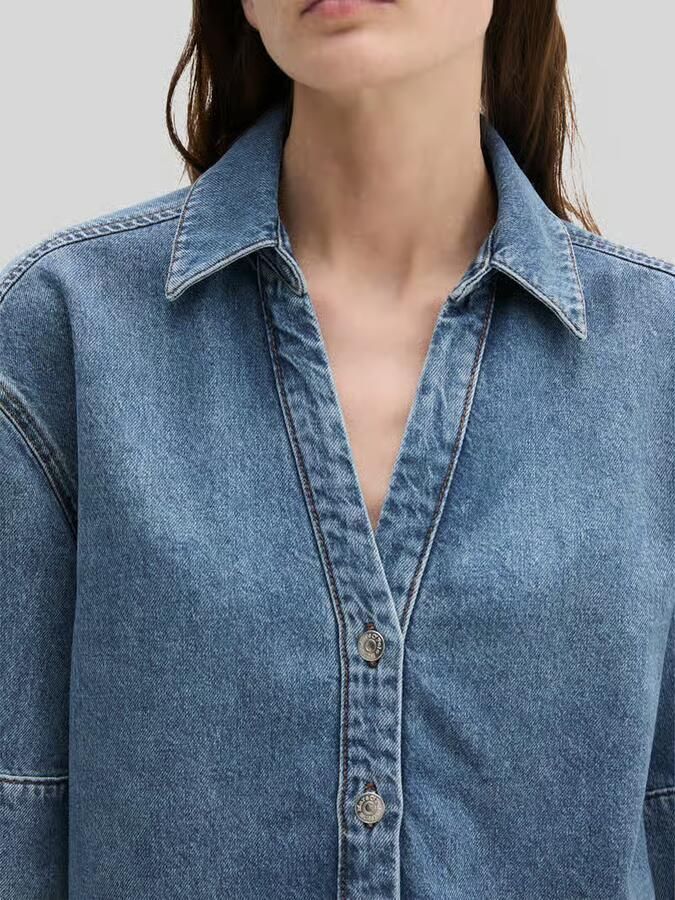 Marc O'Polo Regular fit blouse met korte mouwen van mix van katoen en lyocell