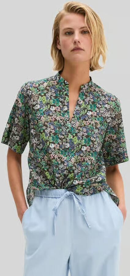Marc O'Polo regular fit blouse met korte mouwen van puur katoen - Foto 3